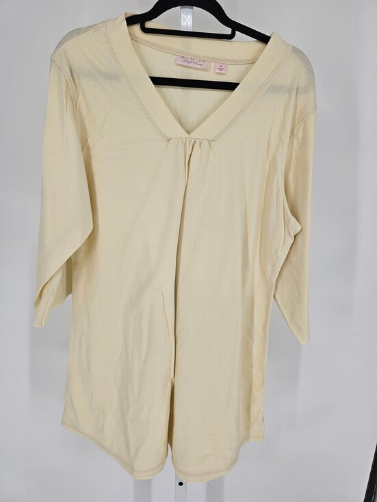 Other - Vintage Drift Away Womens Sz CL Long Sleeve Knee Length Nightgown Cream V neck